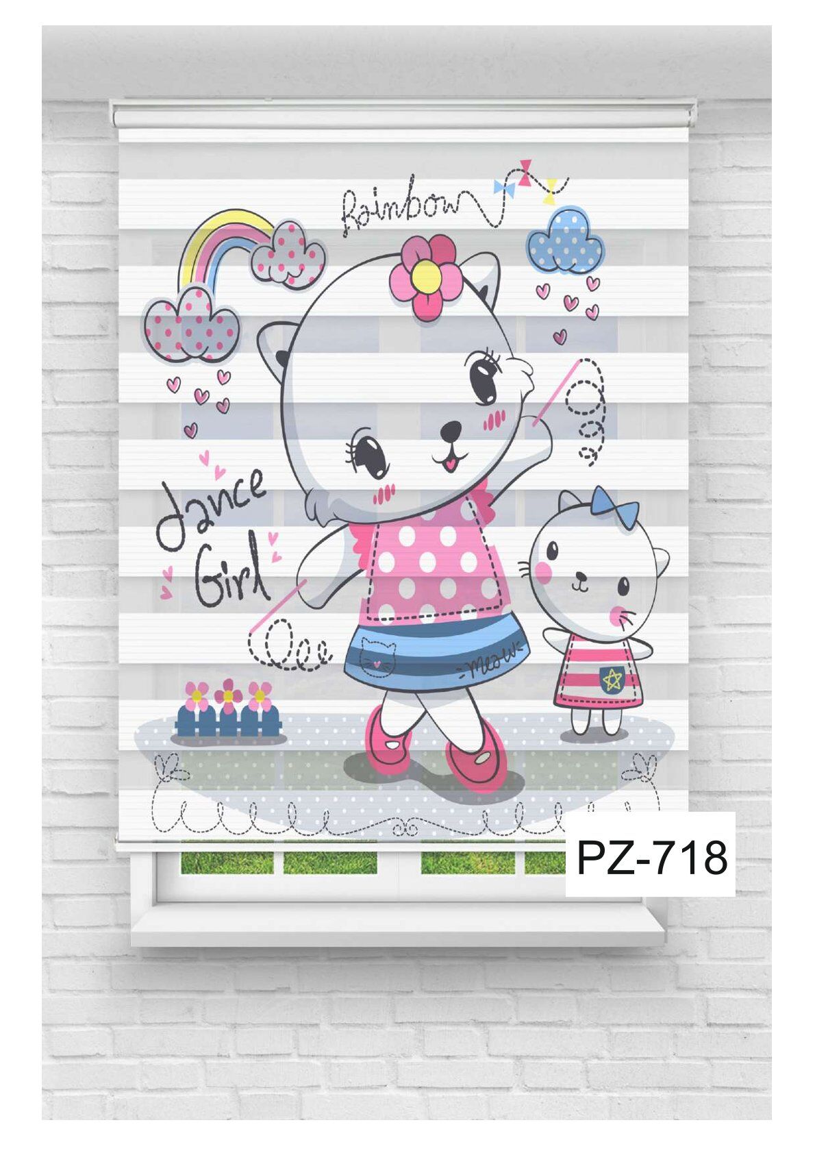 Kız Çocuk Odası Perdesi Zebra Perde
