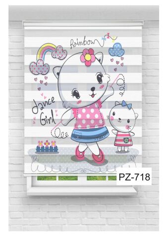 Kız Çocuk Odası Perdesi Zebra Perde