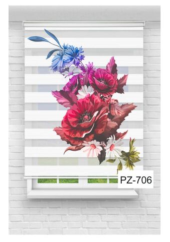 Baskılı Mutfak Perdesi Zebra Perde