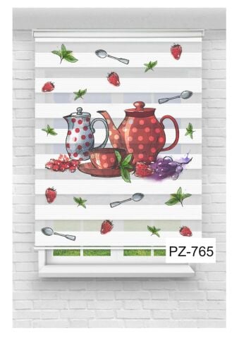 Baskılı Mutfak Perdesi Zebra Perde