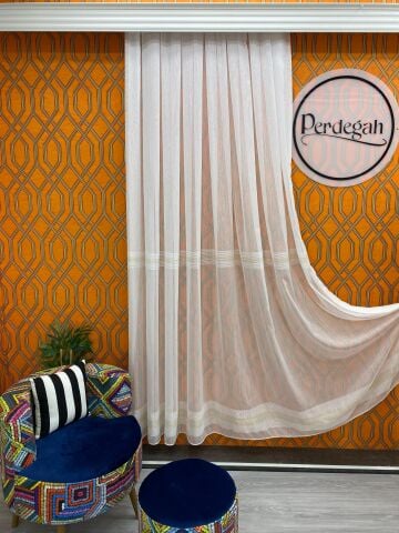 Perdegah Harmony - Zarafet Tülü - Özel Ölçü ve Pile Seçenekli Tül Perde